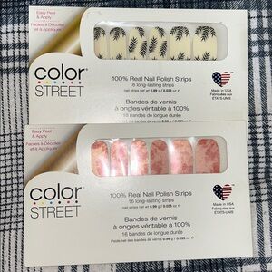 Color Street Palm Leaf and Pink Marble Nail Strips